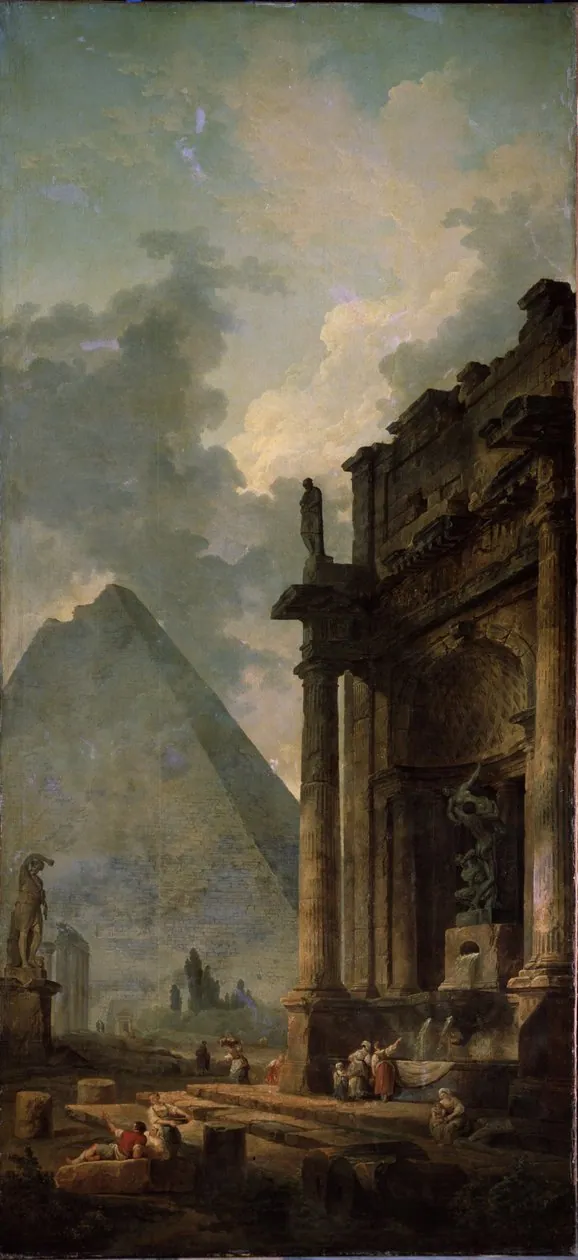 Paisaje imaginario con pirámides, de Hubert Robert