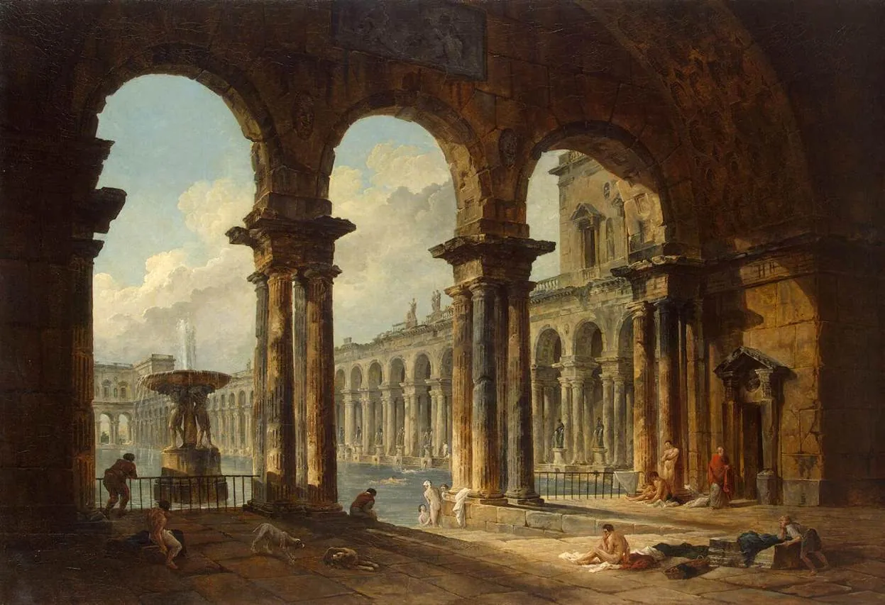Ruinas de los baños, de Hubert Robert