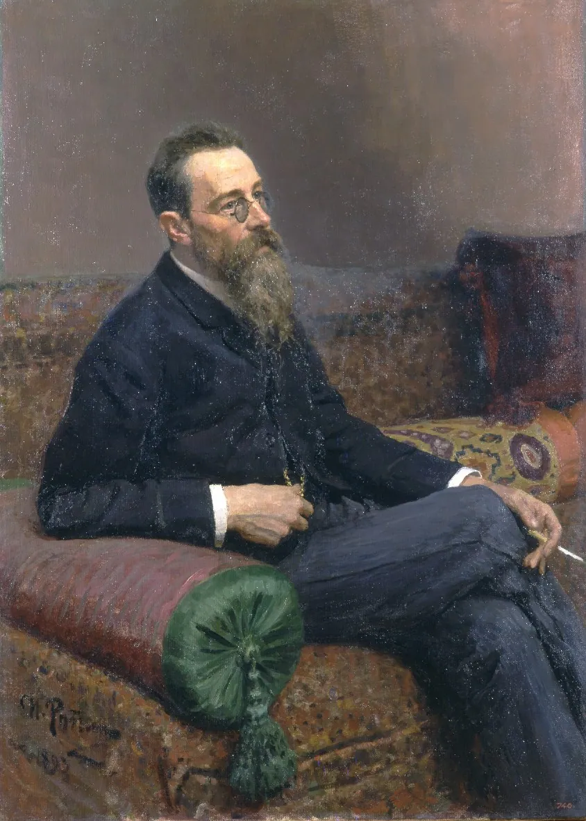 Retrato del compositor Nikolái Rimski-Kórsakov, de Ilyá Repin