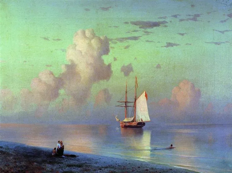 Puesta de sol en el mar, de Ivan Aivazovsky