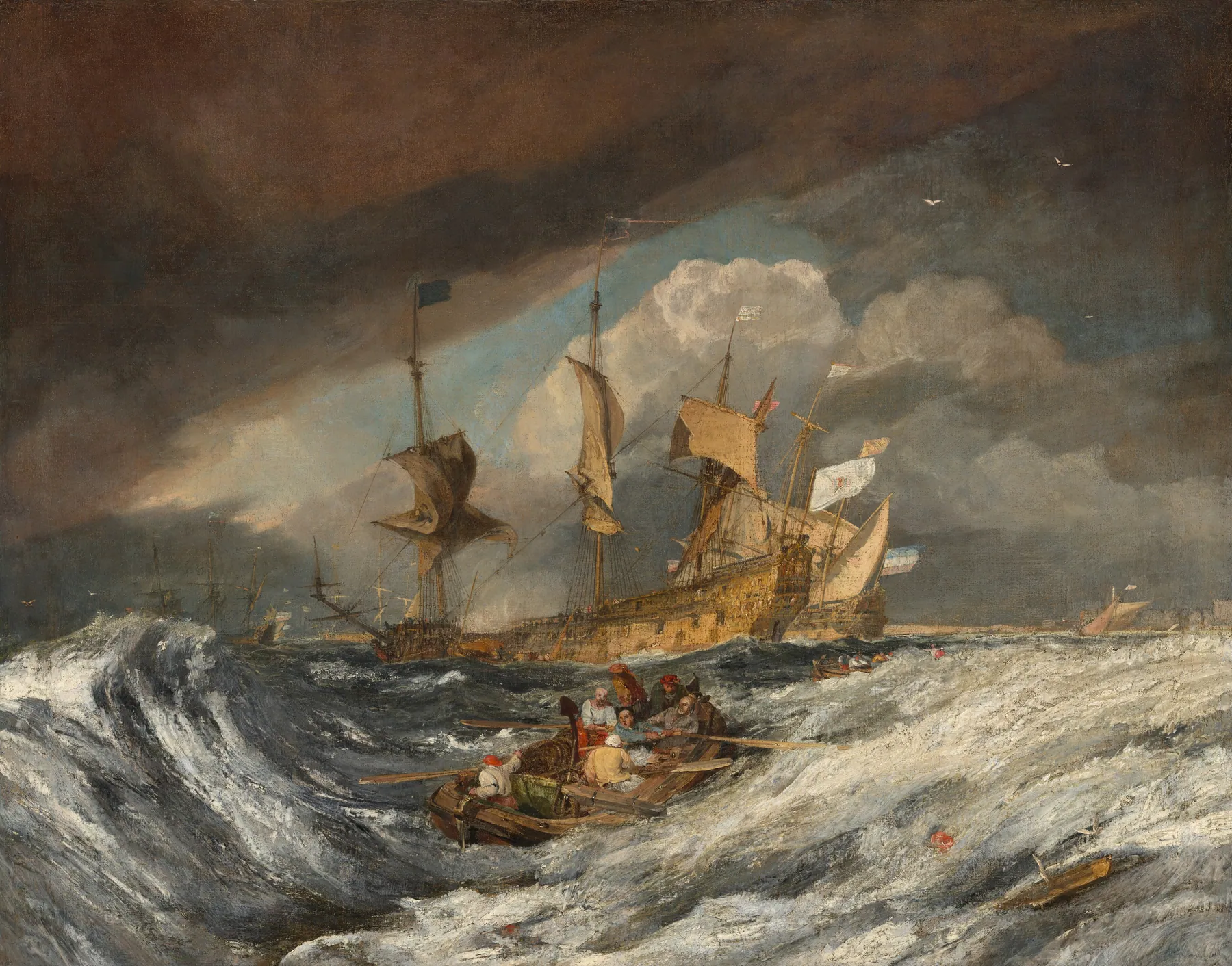 Botes llevando anclas a los buques de guerra holandeses, de J.M.W. Turner
