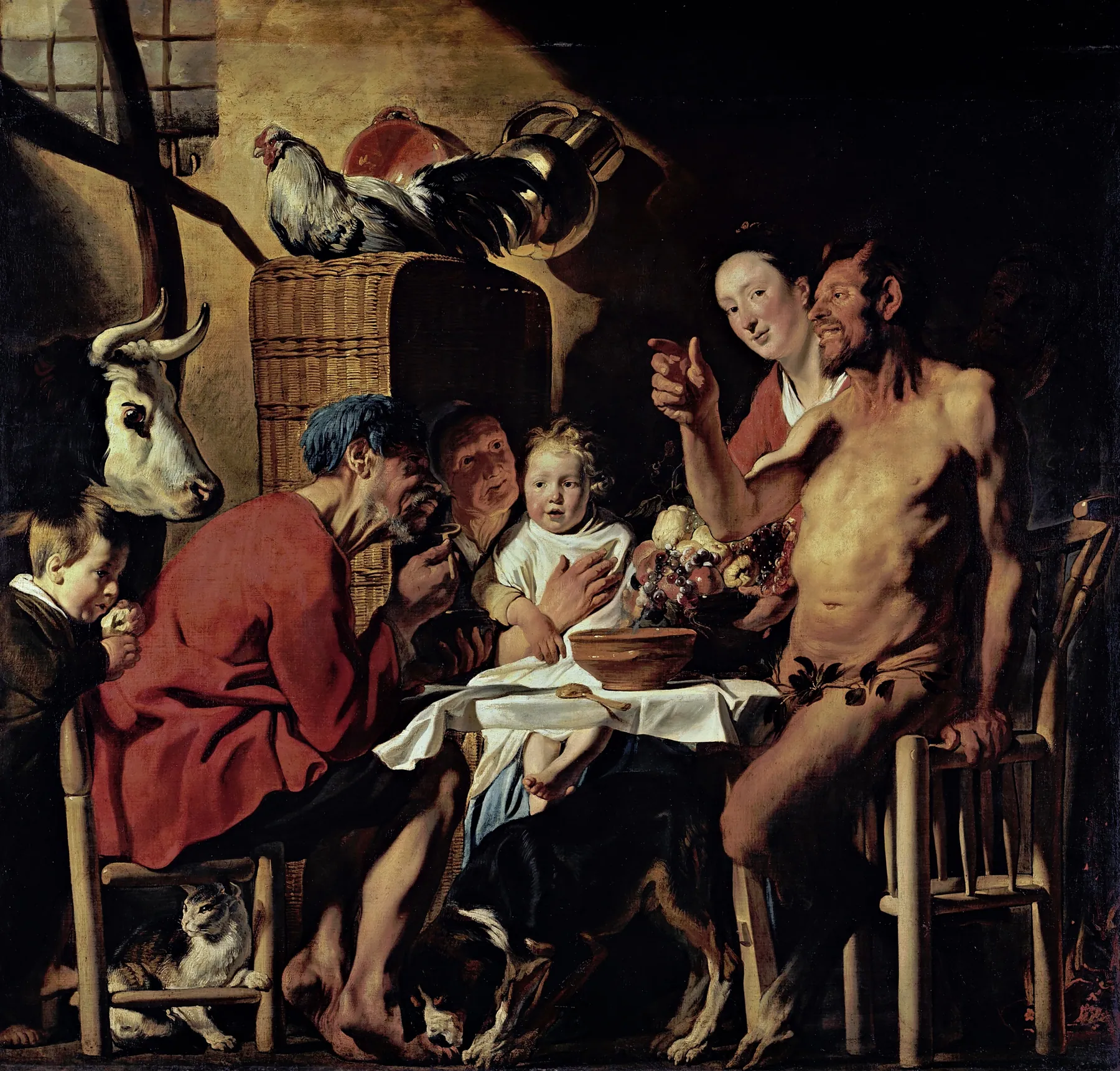 El sátiro y el campesino, de Jacob Jordaens