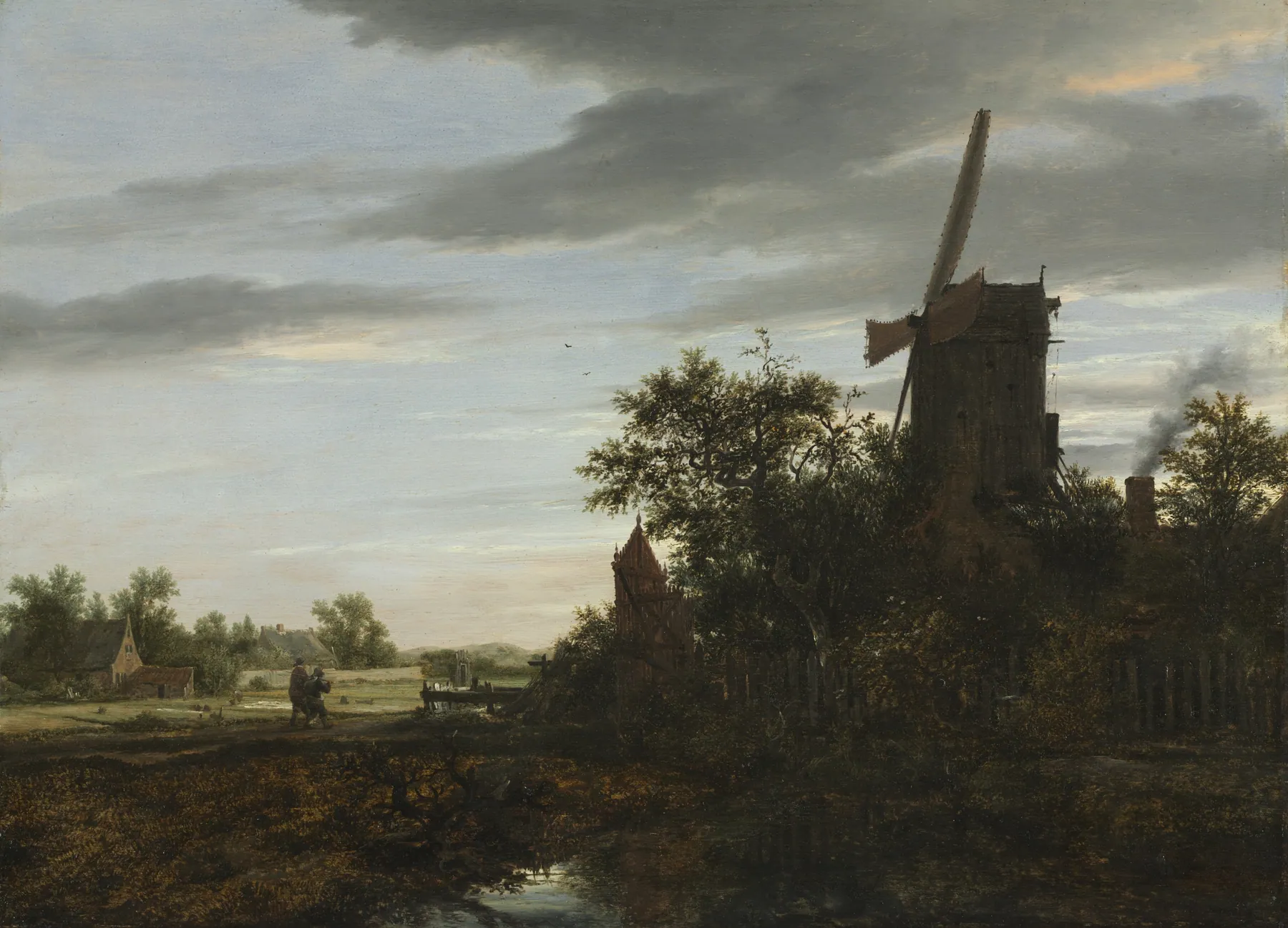 Paisaje con un molino de viento, de Jacob van Ruisdael