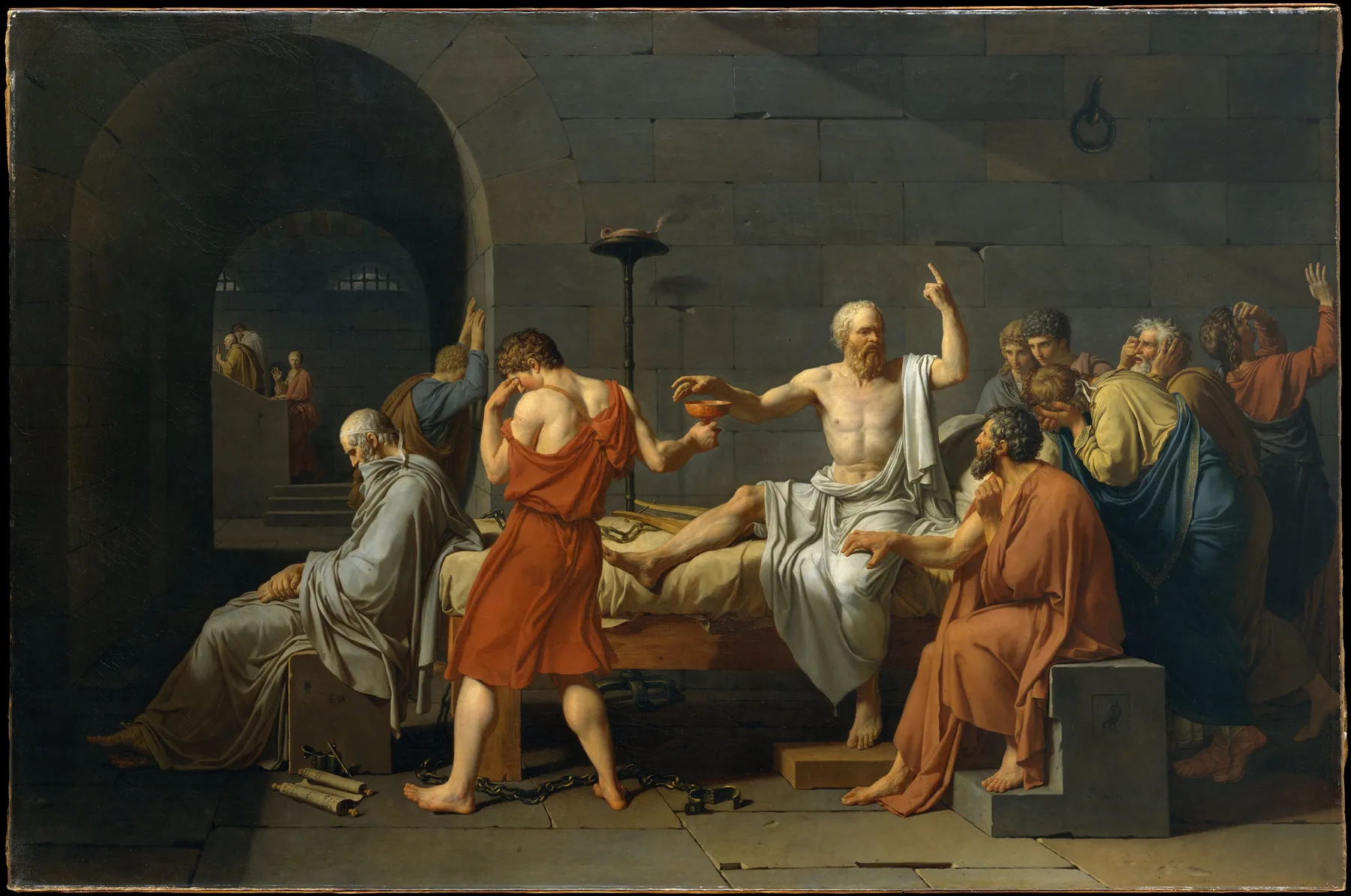 La muerte de Sócrates, de Jacques-Louis David