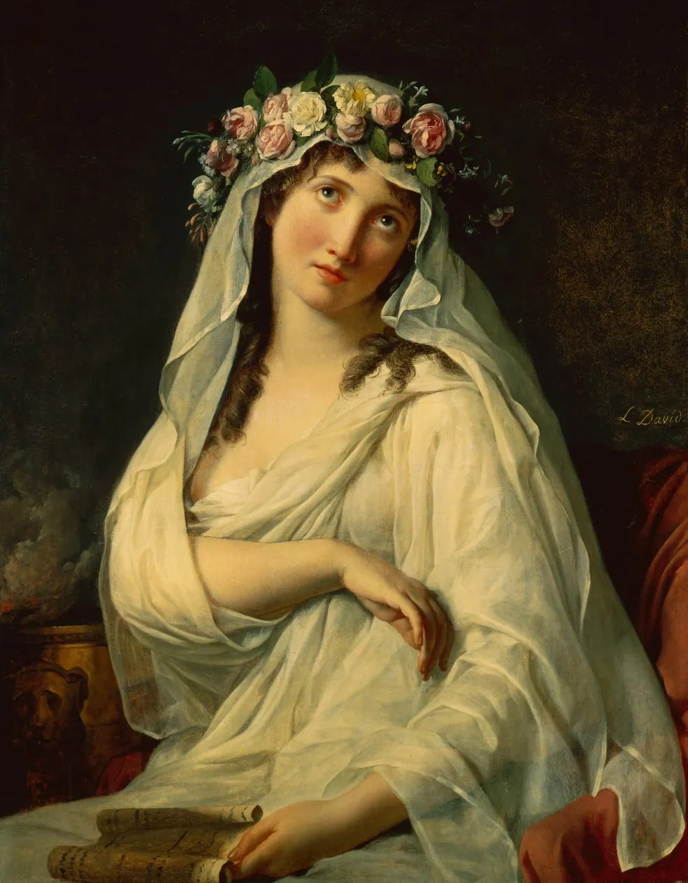 Vestal coronada de flores, de Jacques-Louis David