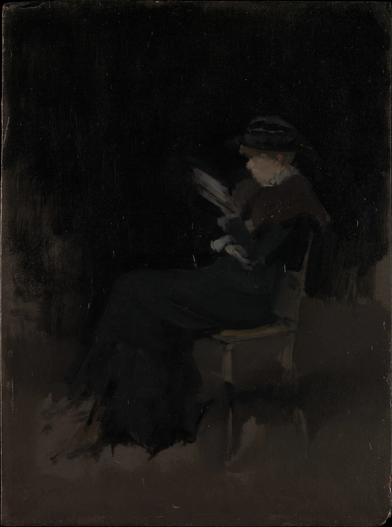 Arreglo en negro, Muchacha leyendo, de James McNeill Whistler