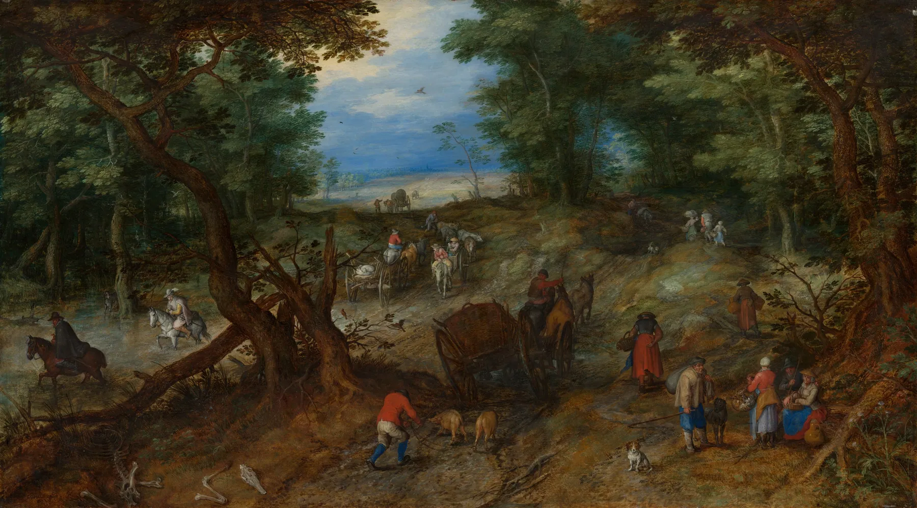 Camino forestal con viajeros, de Jan Brueghel el Viejo