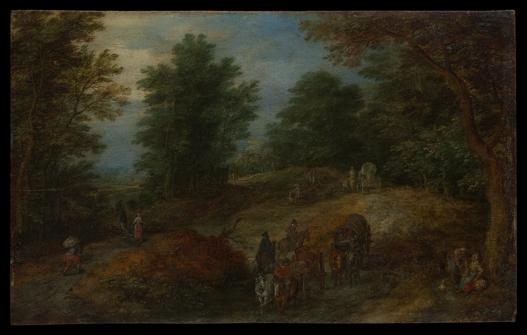 Paisaje con viajeros en un sendero boscoso, de Jan Brueghel el Viejo