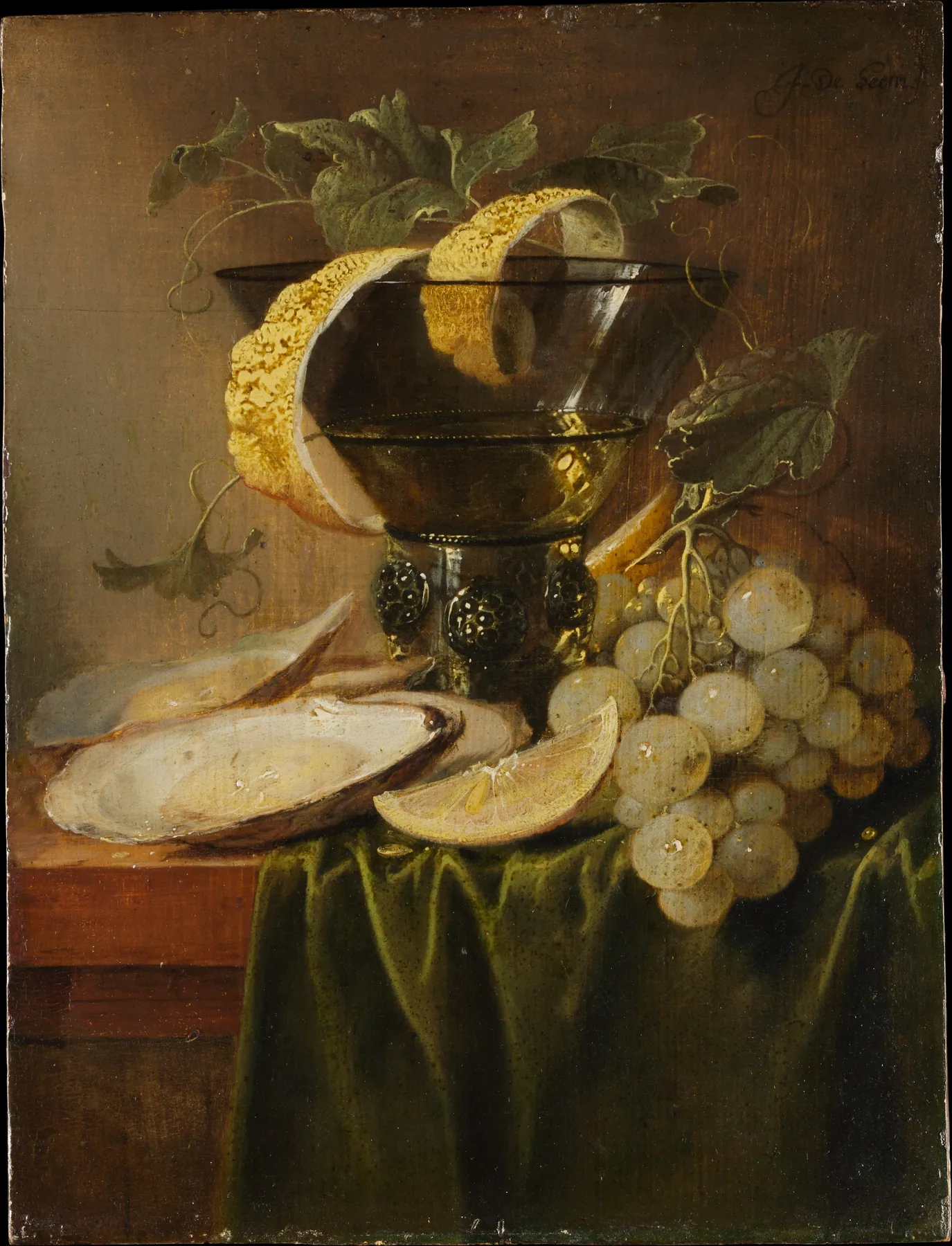 Bodegón con copa y ostras, de Jan Davidsz de Heem