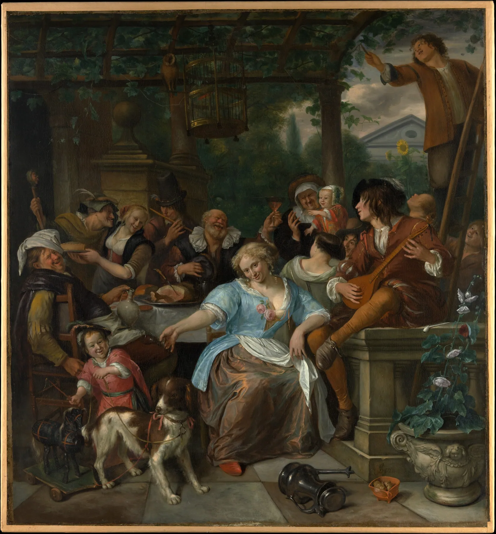 Reunión alegre en una terraza, de Jan Steen