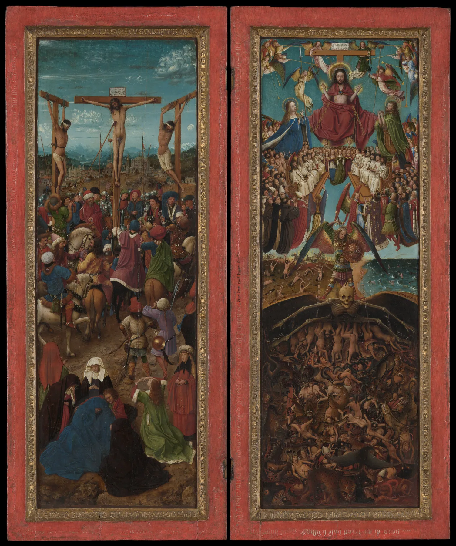 La Crucifixión; El Juicio Final, de Jan van Eyck
