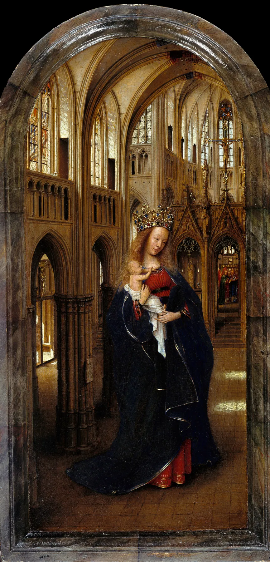 Virgen en una iglesia (Detalles), de Jan van Eyck