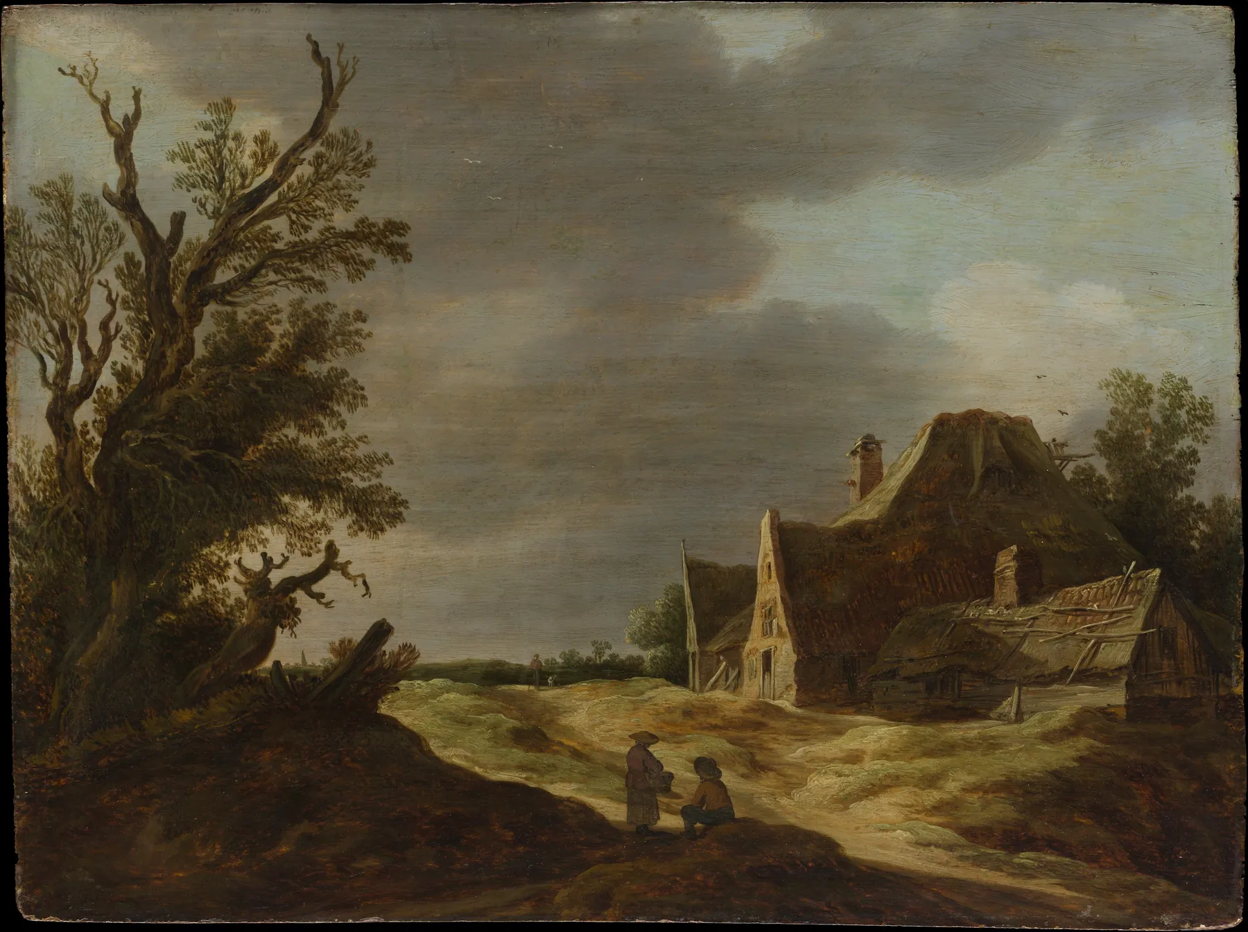Camino arenoso con una granja, de Jan van Goyen