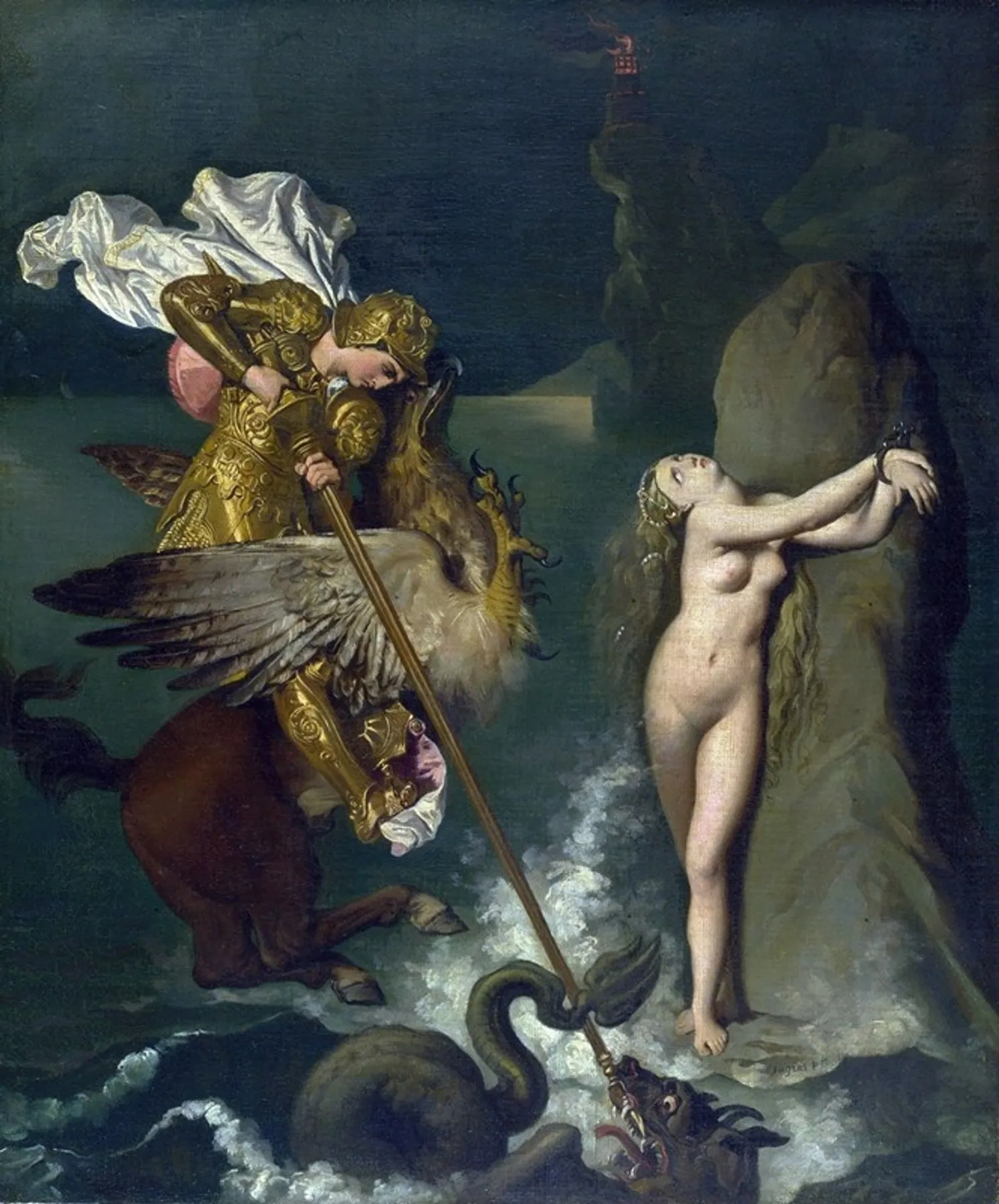 Ruggero rescatando a Angélica, de Jean-Auguste-Dominique Ingres