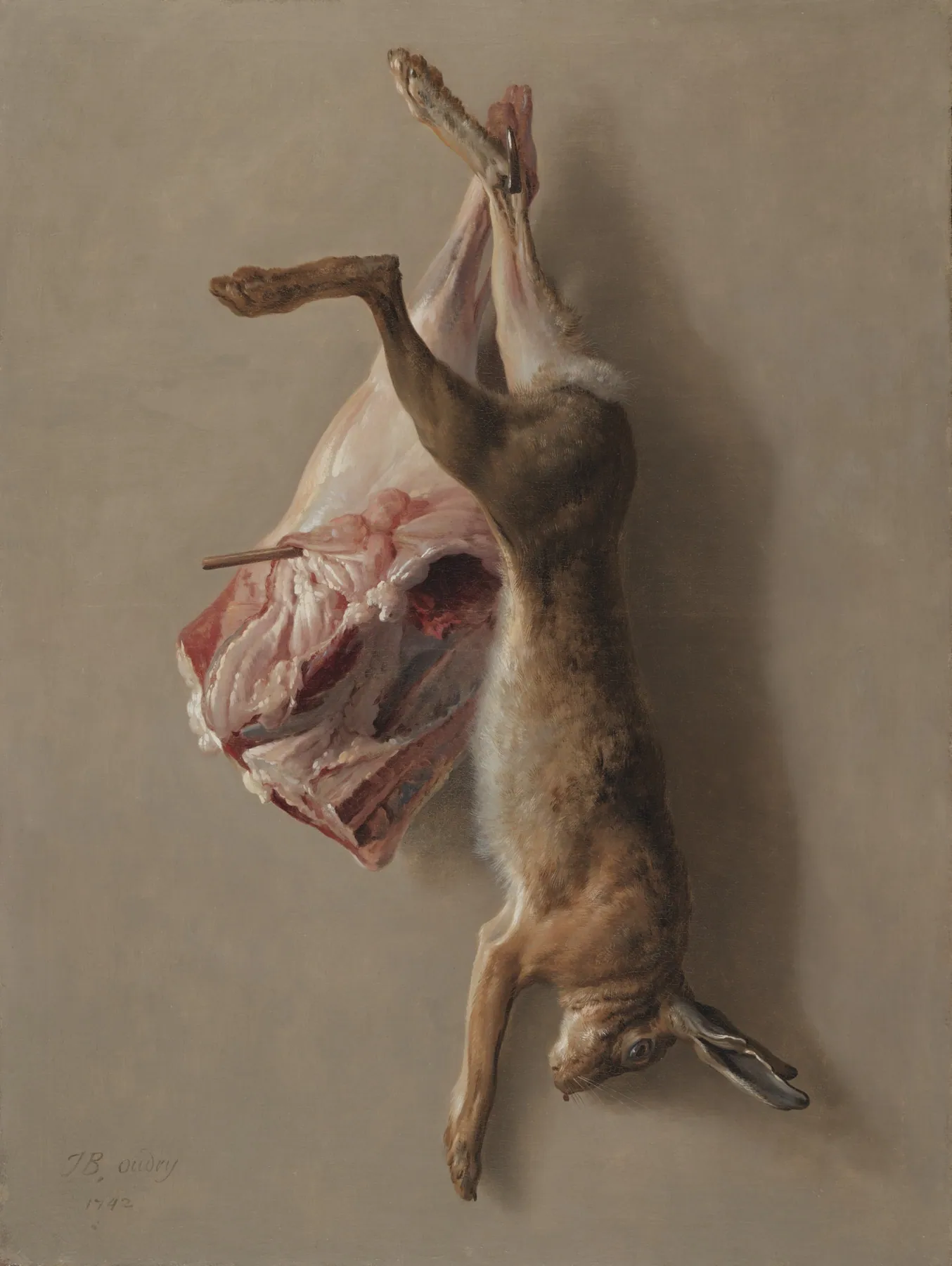 Una liebre y una pierna de cordero, de Jean-Baptiste Oudry