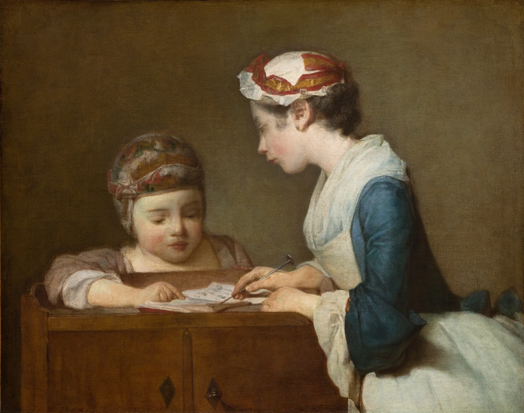 La pequeña maestra, de Jean-Baptiste-Siméon Chardin
