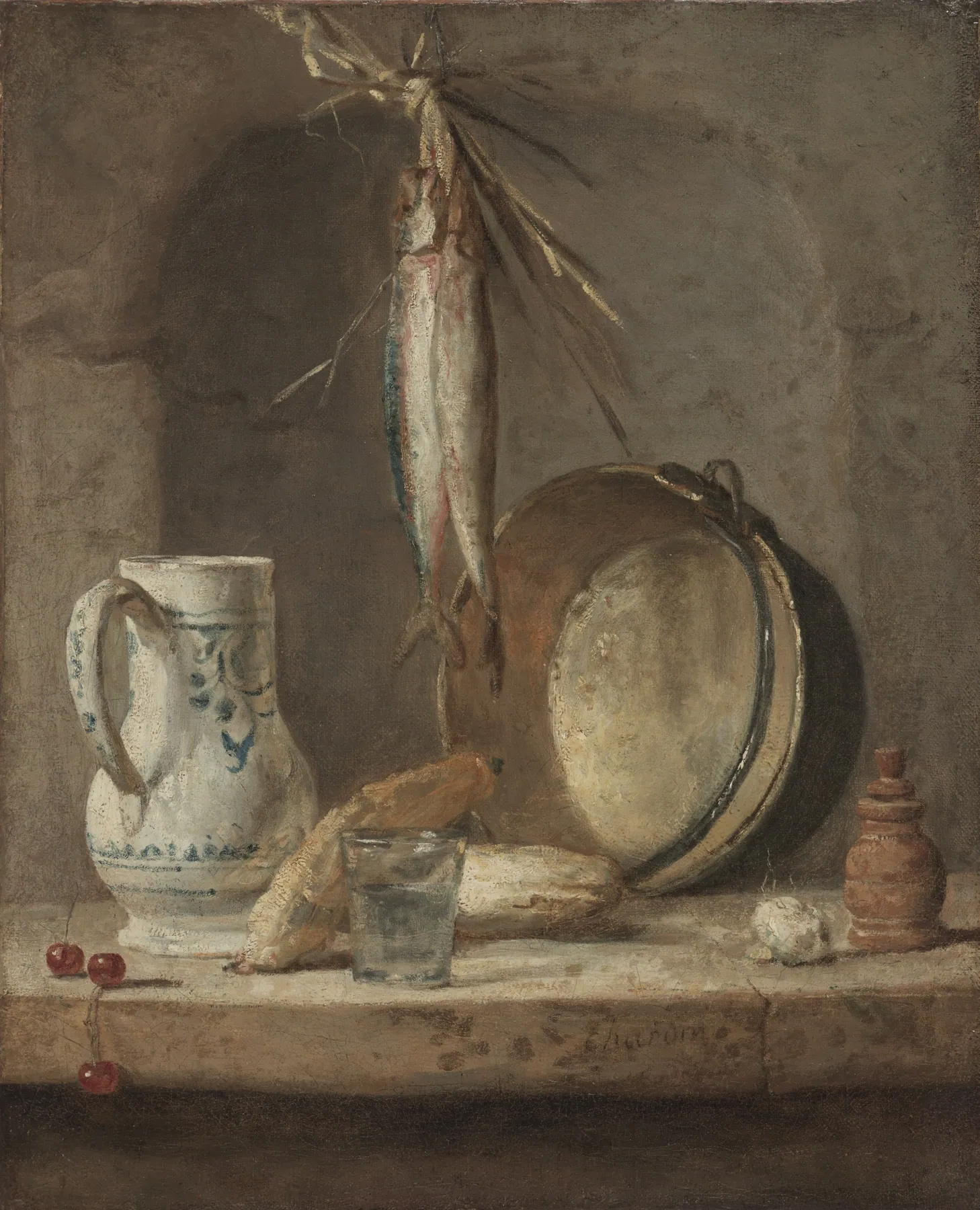 Naturaleza muerta con arenques, de Jean-Baptiste-Siméon Chardin