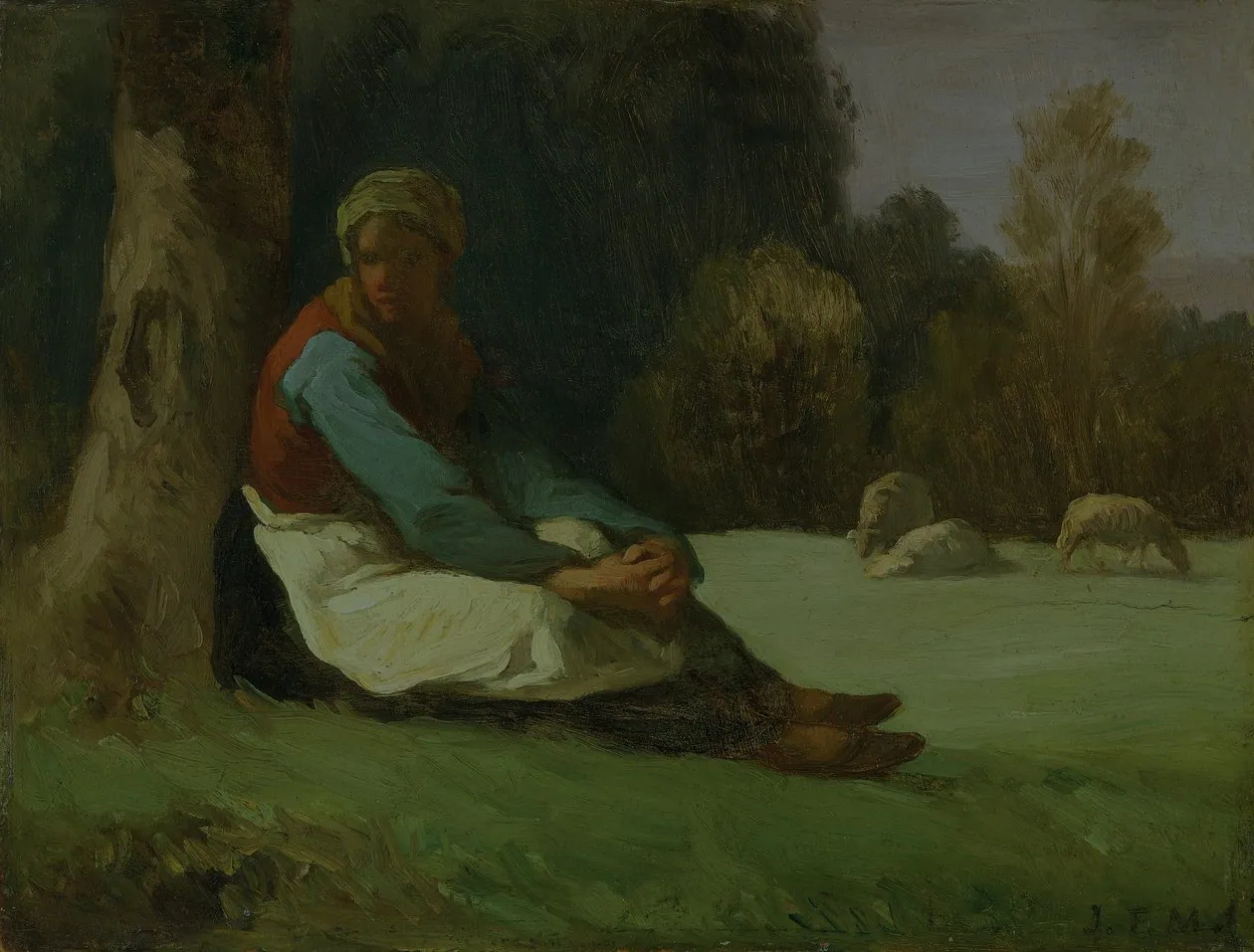 Pastora sentada, de Jean-François Millet