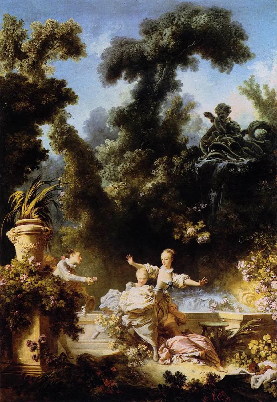 El progreso del amor. La persecución, de Jean-Honoré Fragonard
