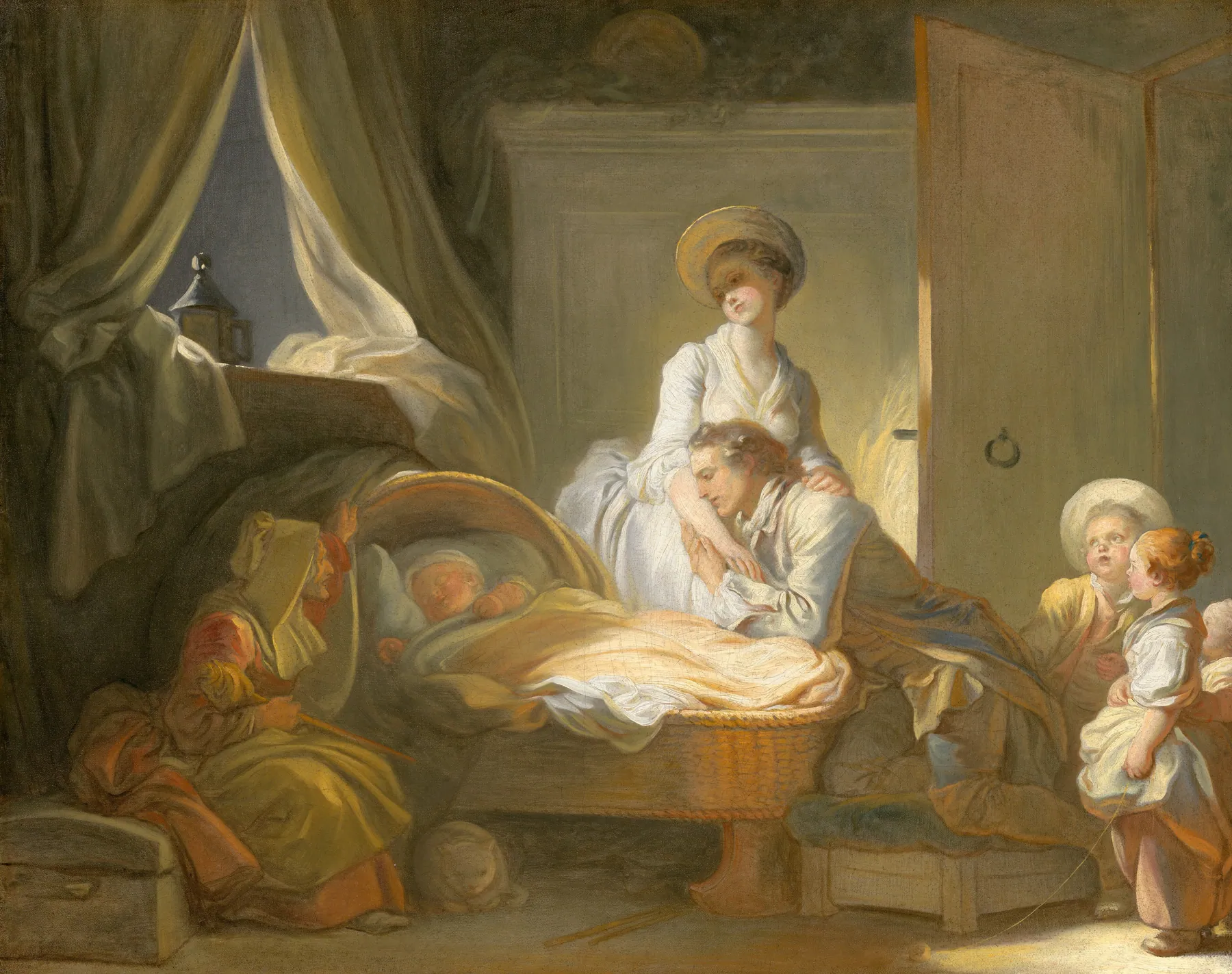 La visita a la guardería, de Jean-Honoré Fragonard