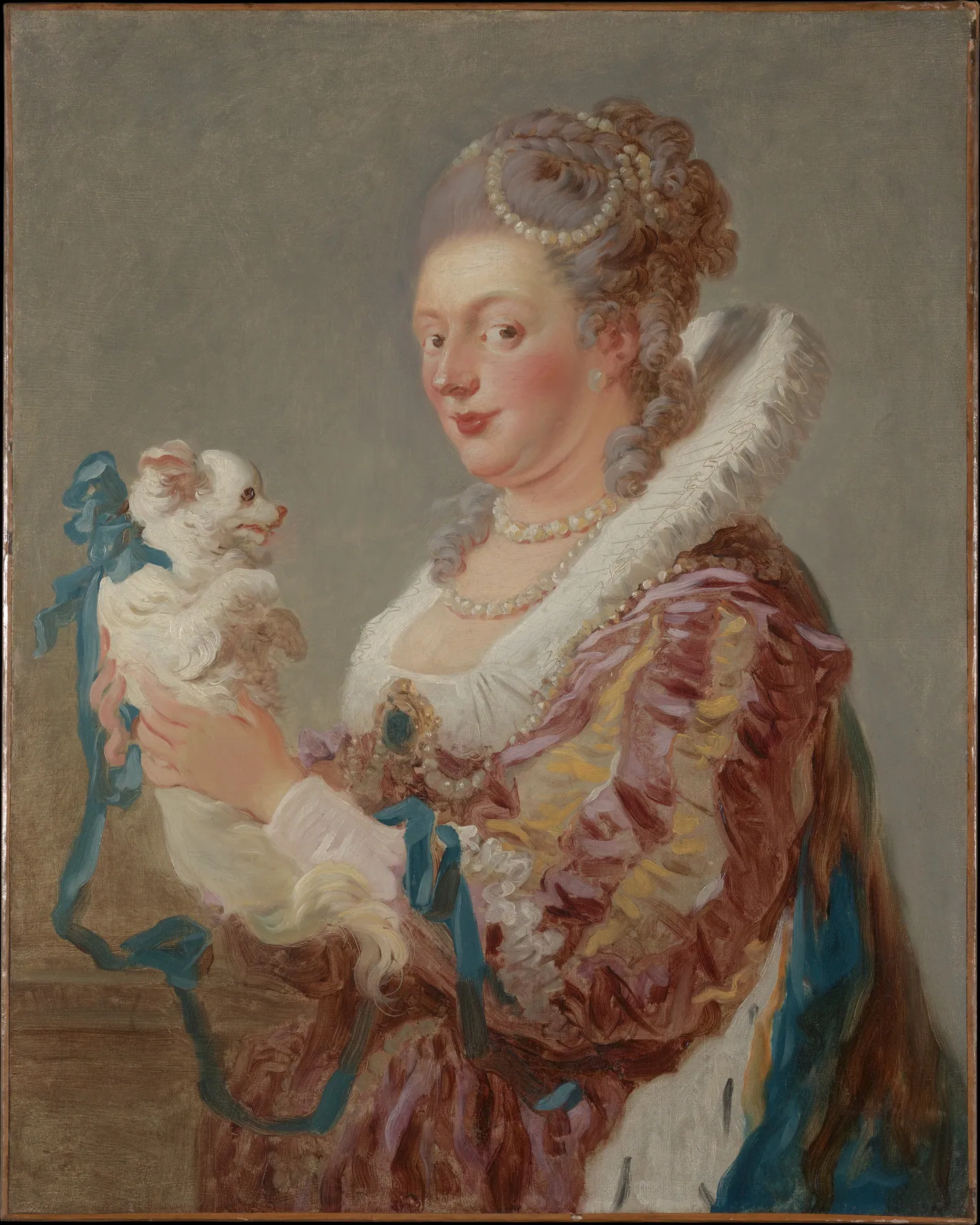 Marie Émilie Coignet de Courson (1716–1806) con un perro, de Jean-Honoré Fragonard