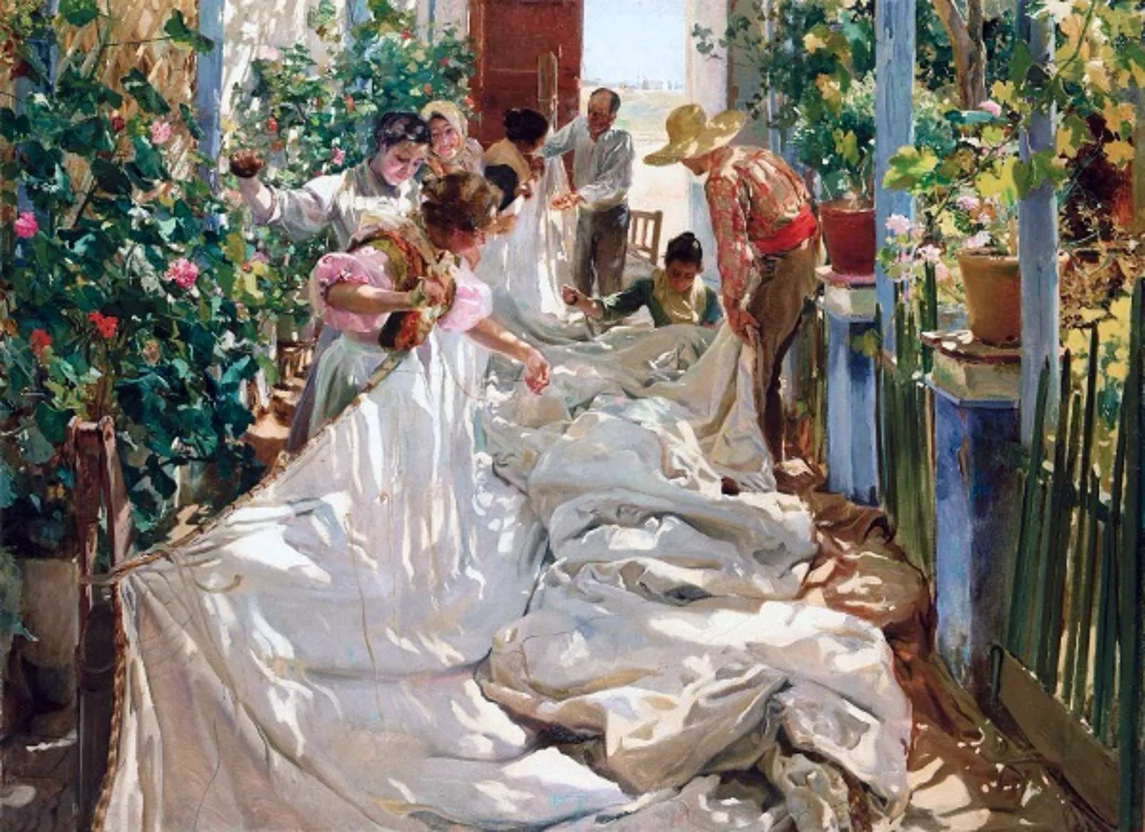 Cosiendo la vela (boceto), de Joaquín Sorolla