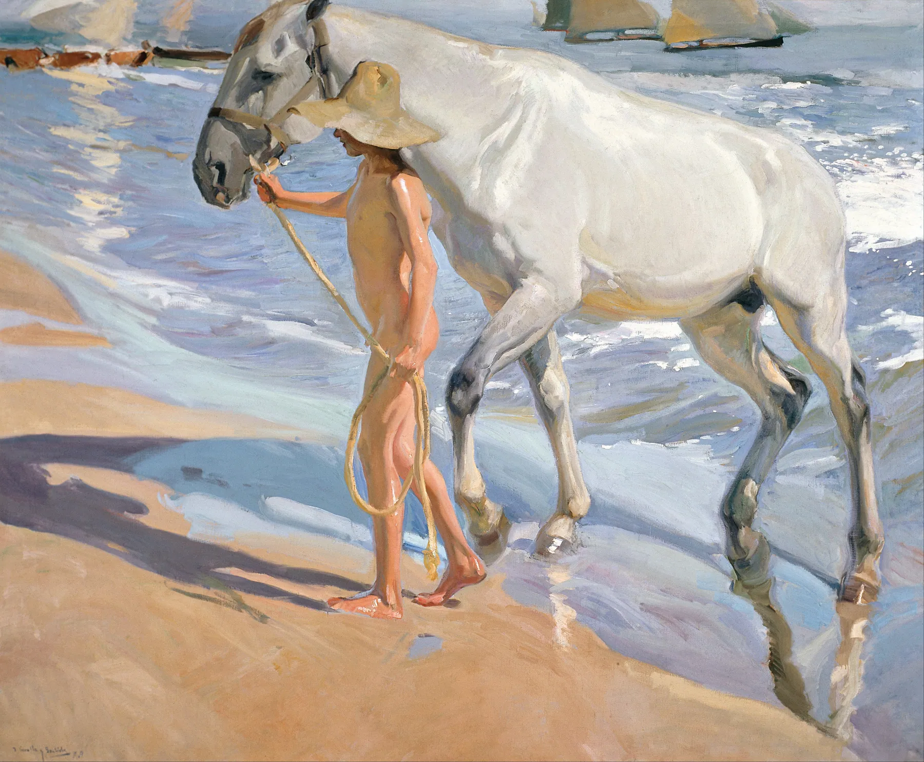 El baño del caballo, de Joaquín Sorolla