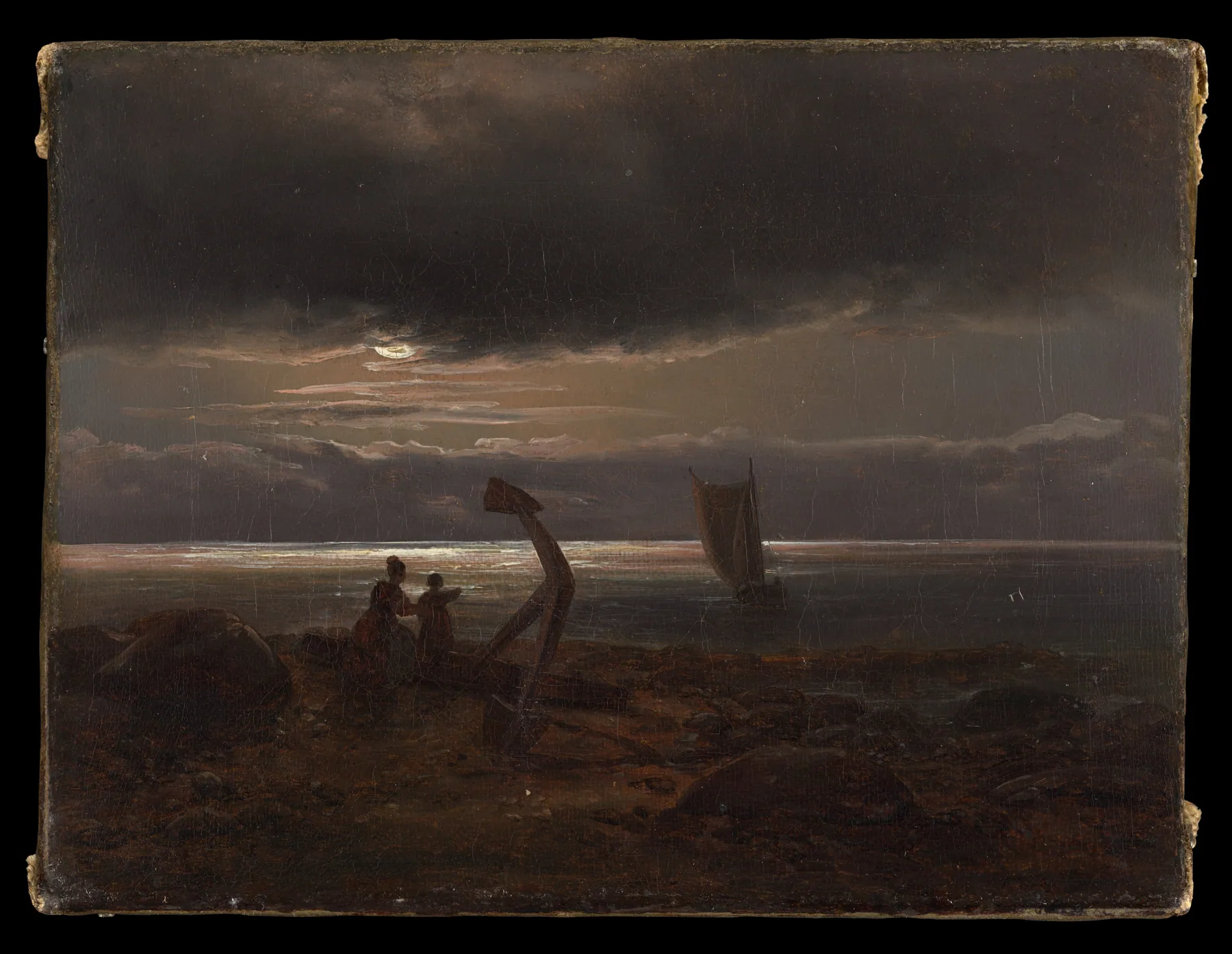 Madre e hijo junto al mar, de Johan Christian Dahl