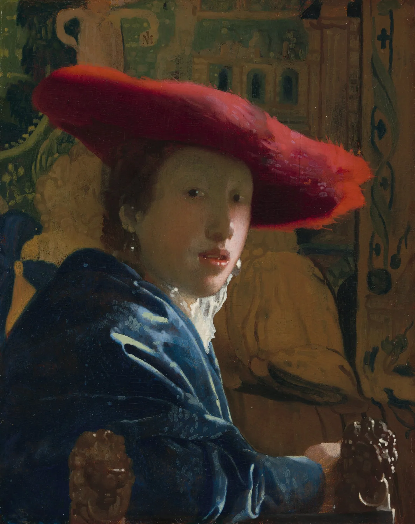 Mujer con sombrero rojo, de Johannes Vermeer