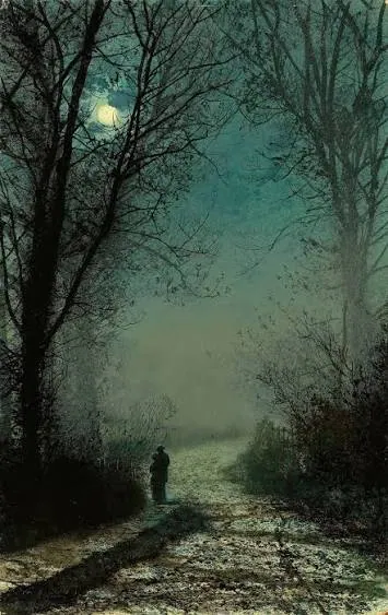 Carril a la luz de la luna, de John Atkinson Grimshaw