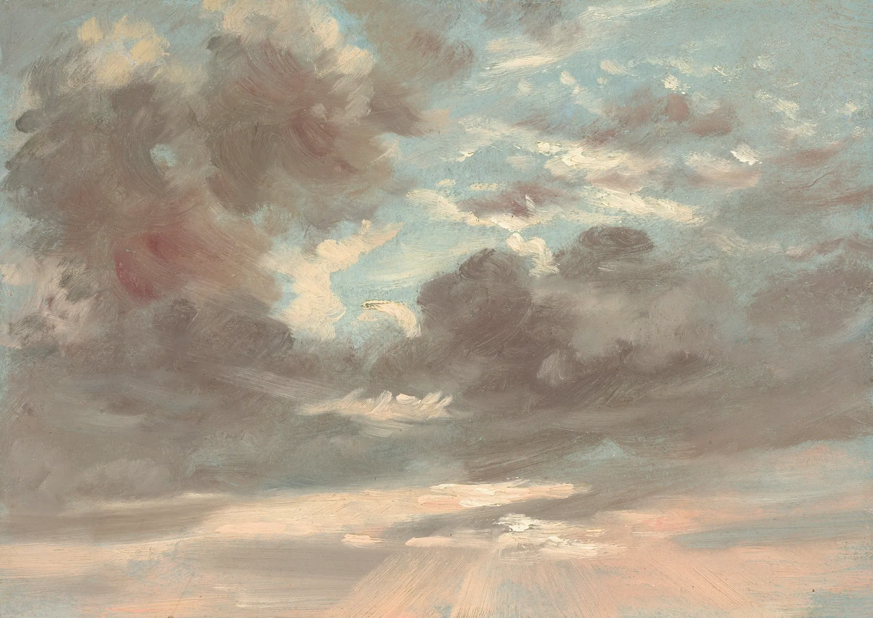 Estudio de nubes, puesta de sol tormentosa, de John Constable