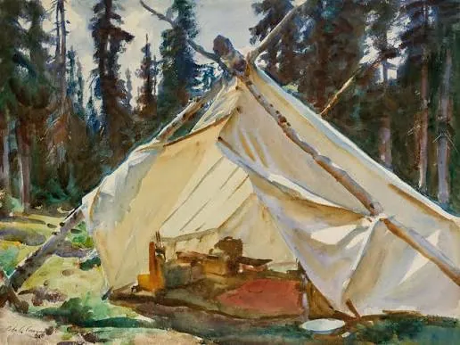 Acampada en las Montañas Rocosas, de John Singer Sargent