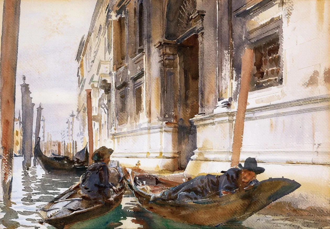 Góndolas en Venecia, de John Singer Sargent