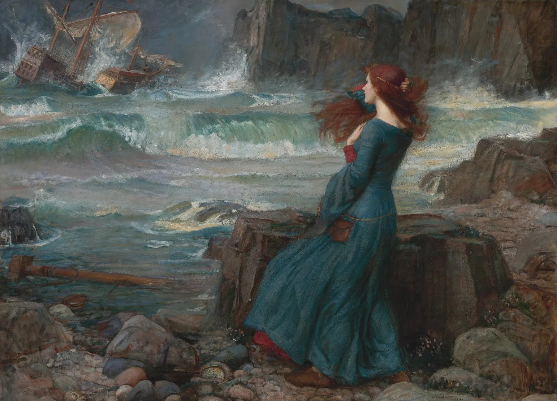 Miranda y la tempestad, de John William Waterhouse