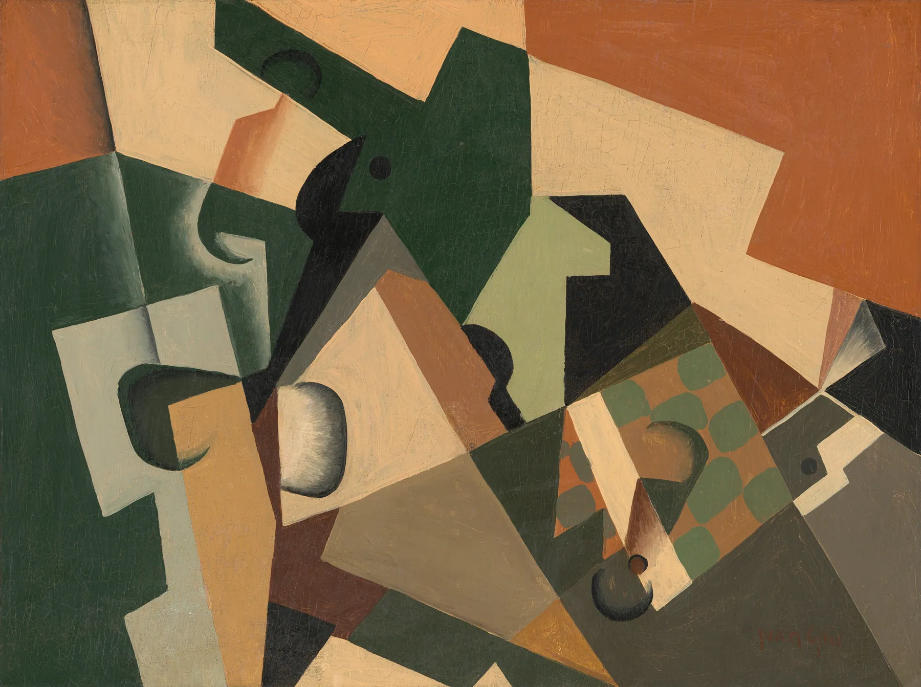 Vaso y tablero de damas, de Juan Gris