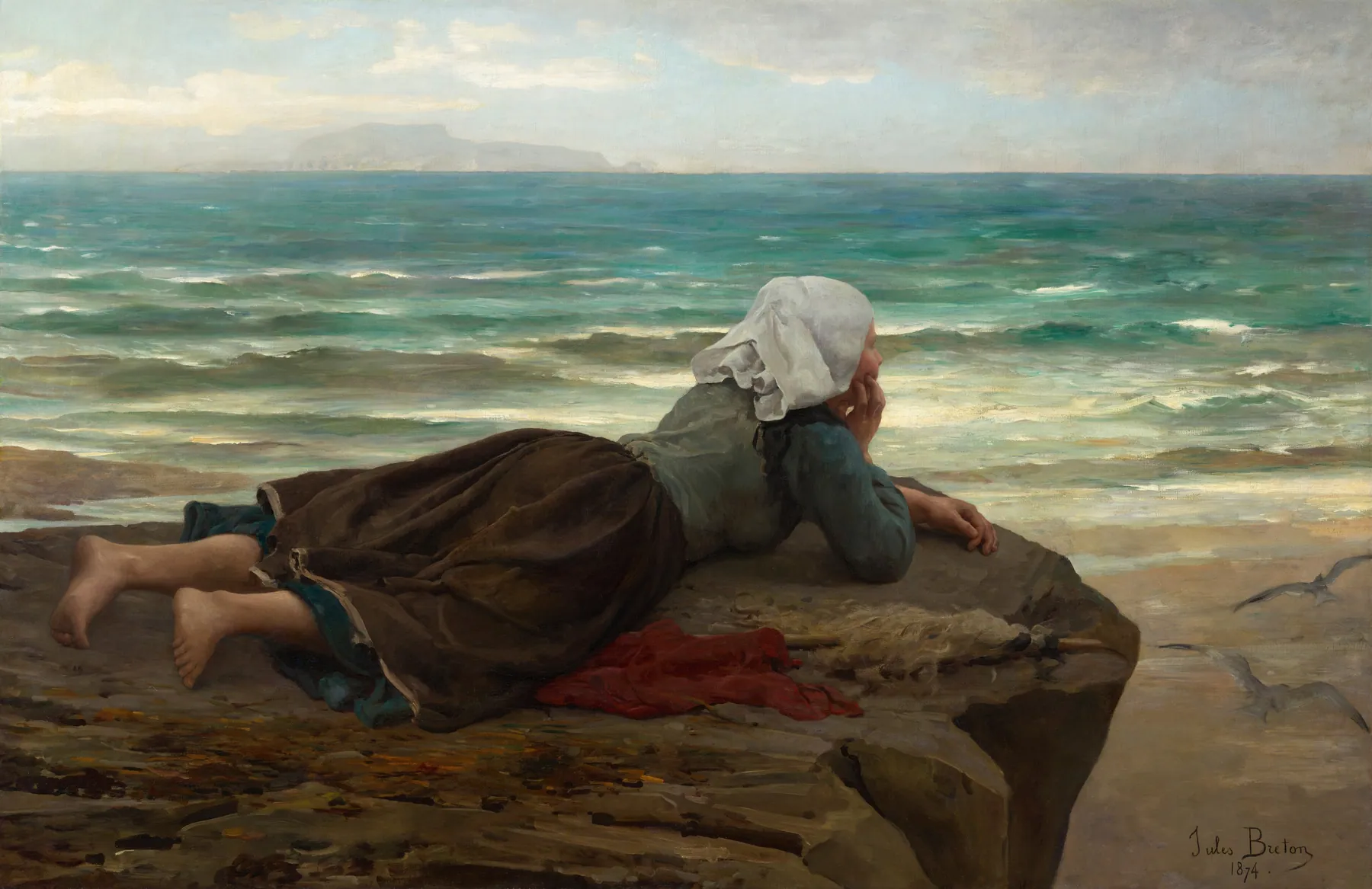 El acantilado (La Falaise), de Jules Breton
