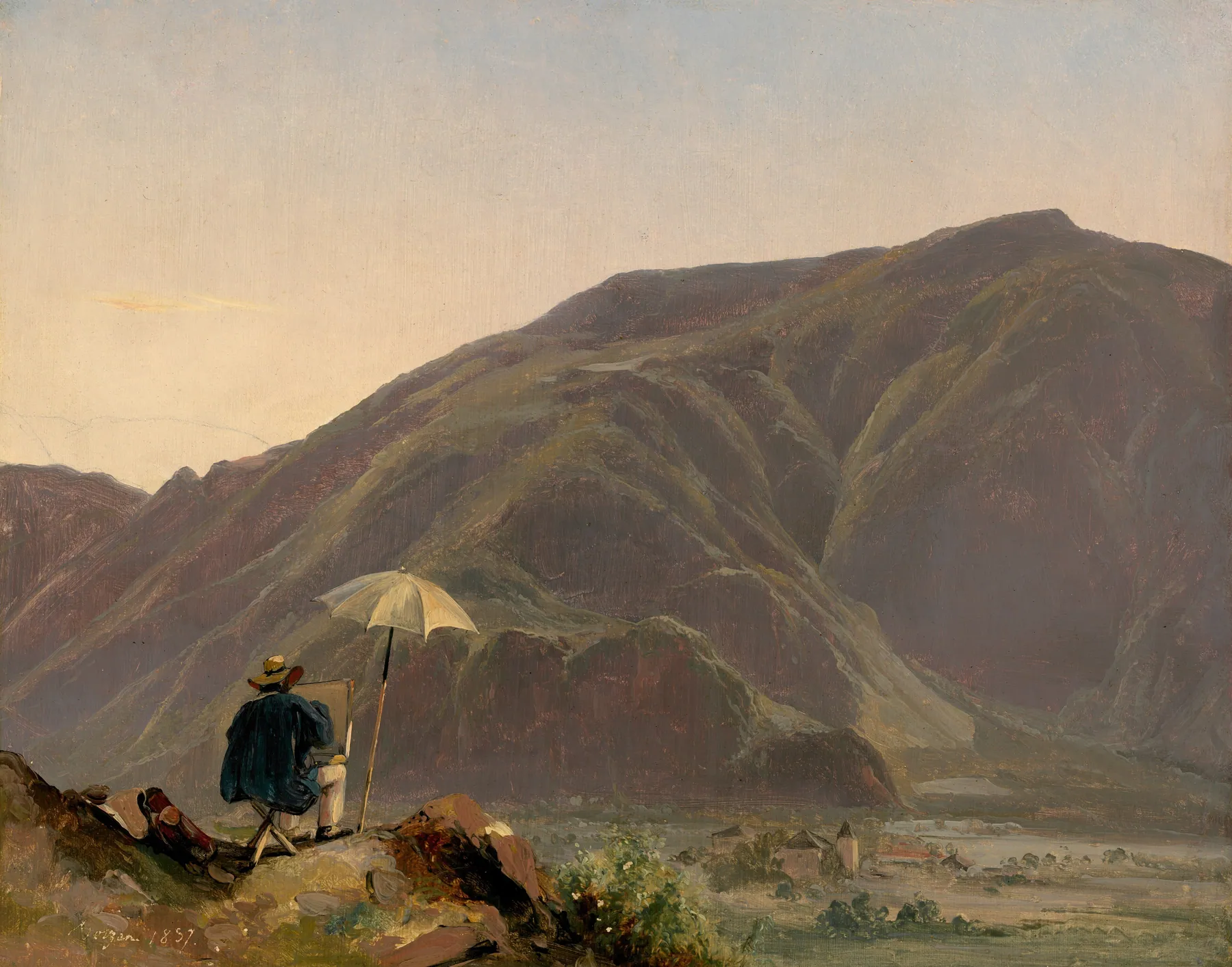 Vista de Bolzano con un pintor, de Jules Coignet