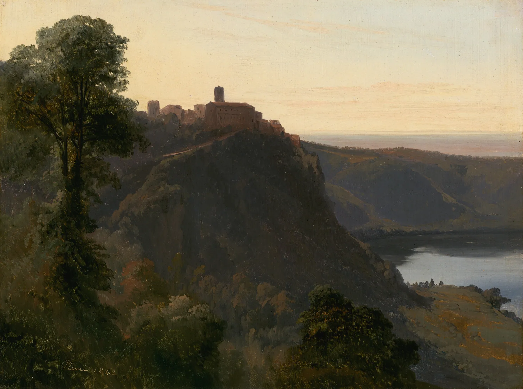 Vista del lago Nemi, de Jules Coignet