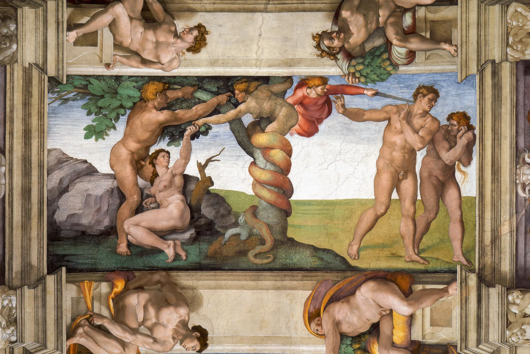 El pecado original y la expulsión del Paraíso, de Michelangelo Buonarroti