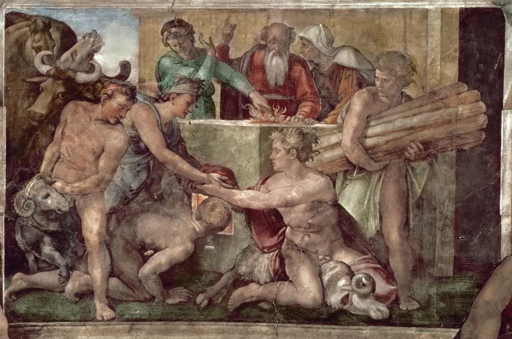 El sacrificio de Noé, de Michelangelo Buonarroti