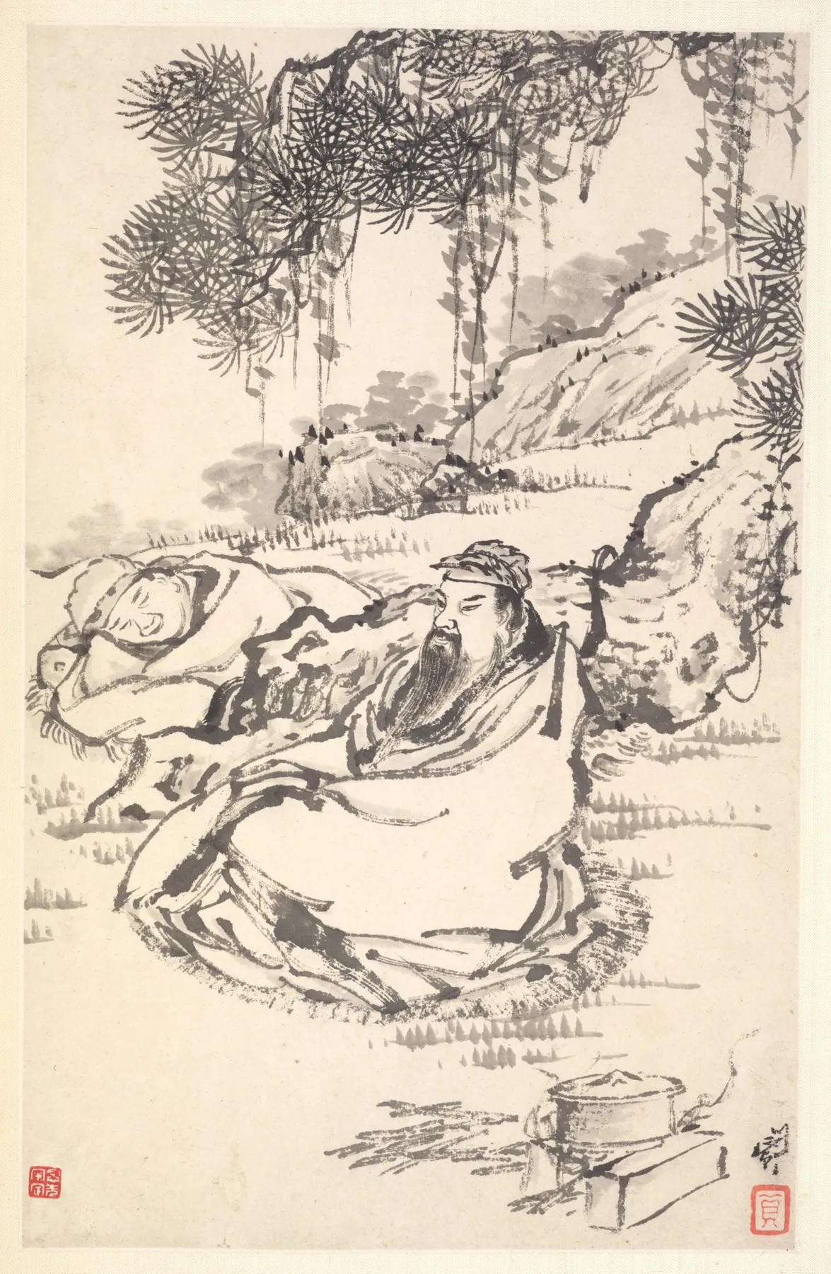 Lu Tong y su sirviente, de Min Zhen