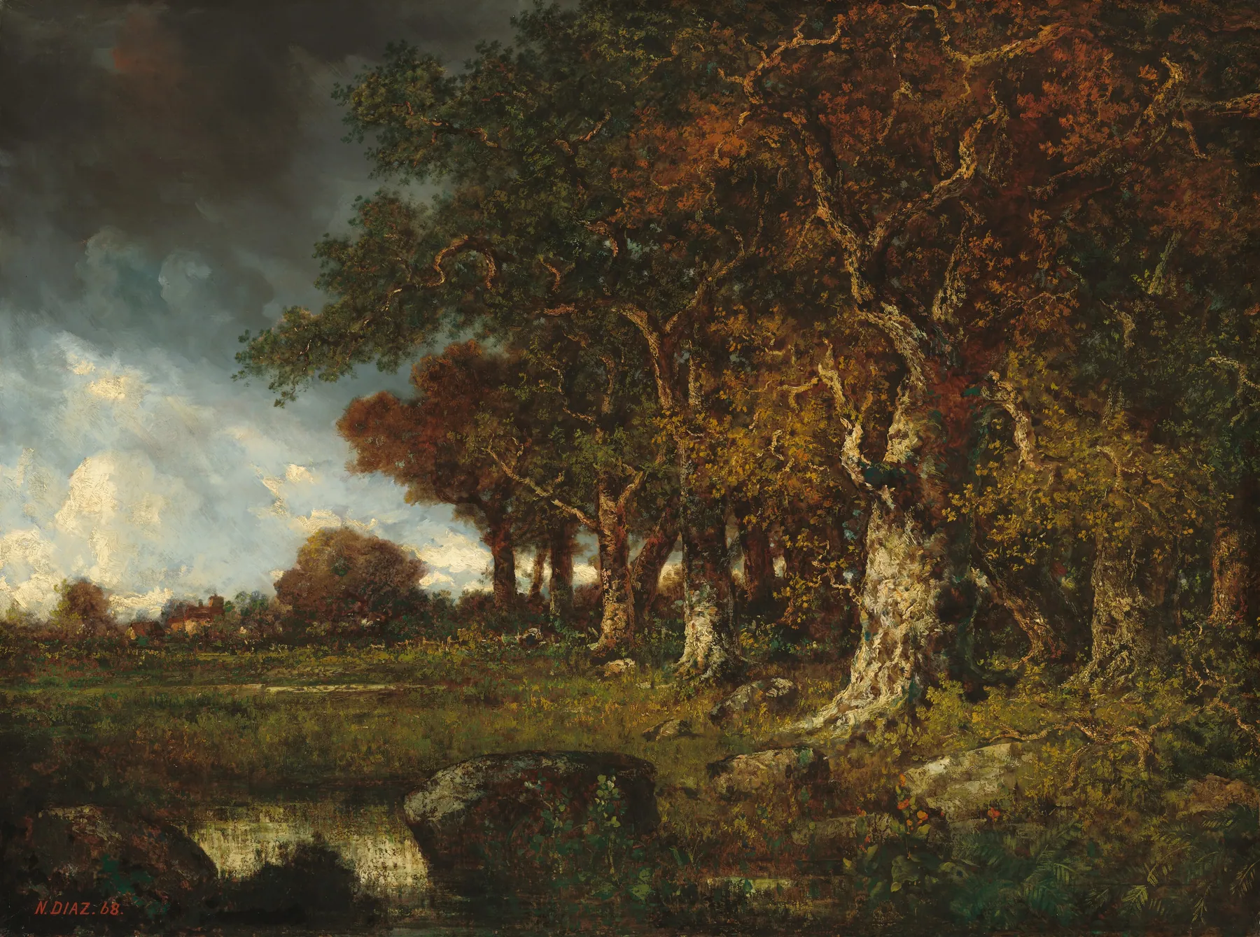 El linde del bosque en Les Monts-Girard, Fontainebleau, de Narcisse Diaz de la Peña