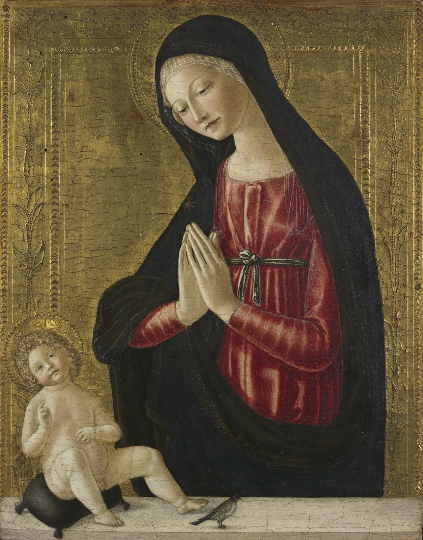 Virgen con el Niño y un jilguero, de Neroccio de' Landi