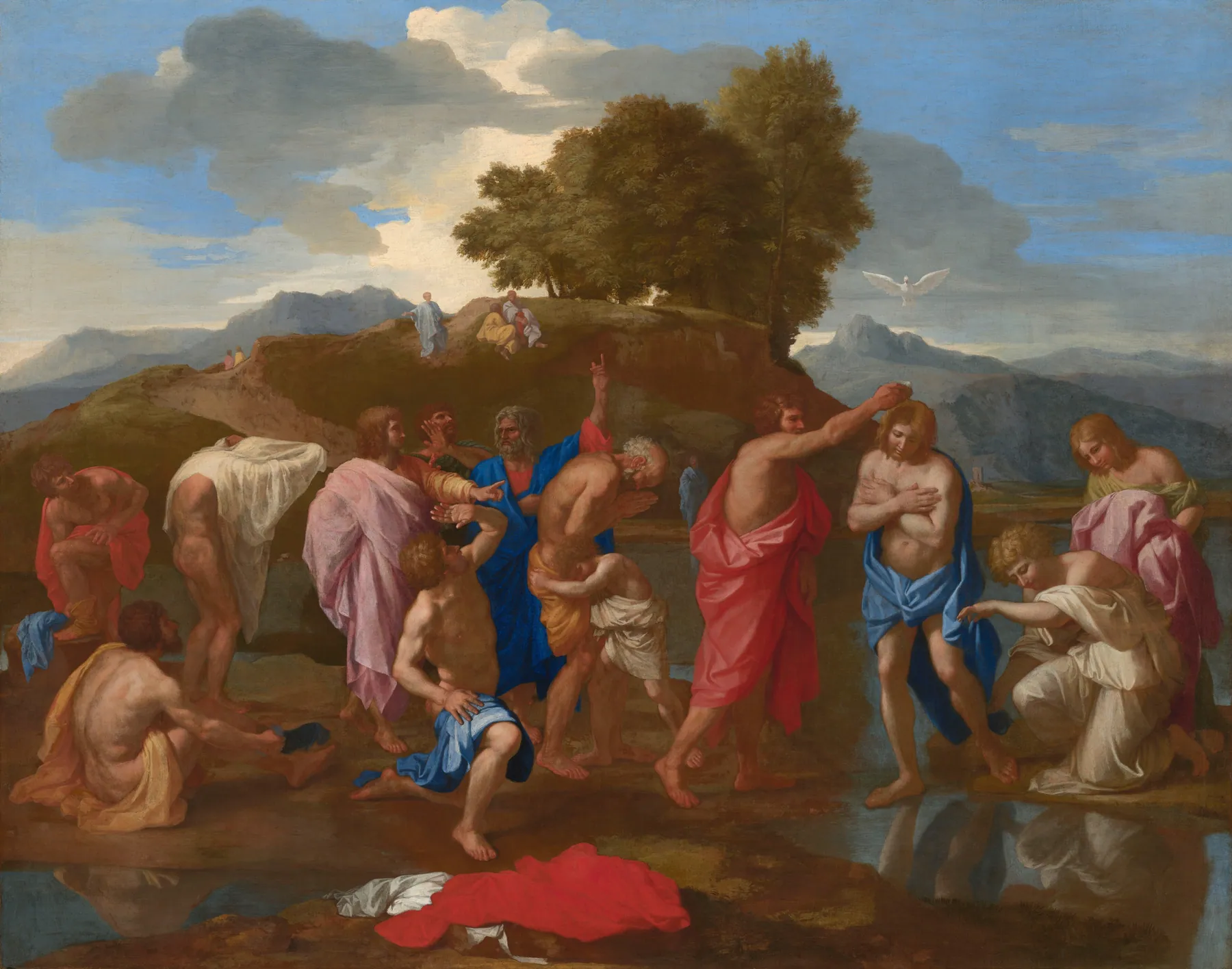 El bautismo de Cristo, de Nicolas Poussin
