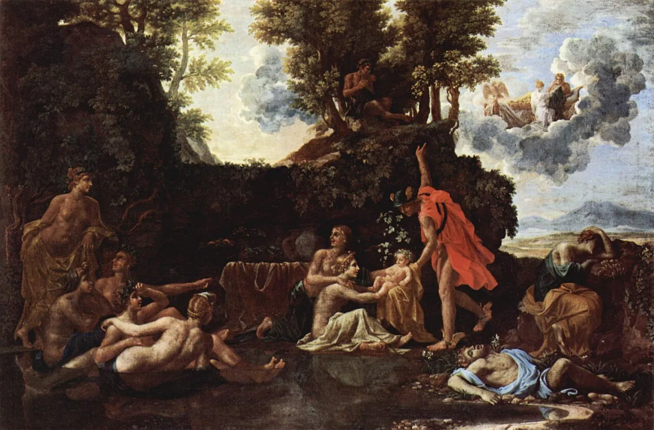 El nacimiento de Baco, de Nicolas Poussin