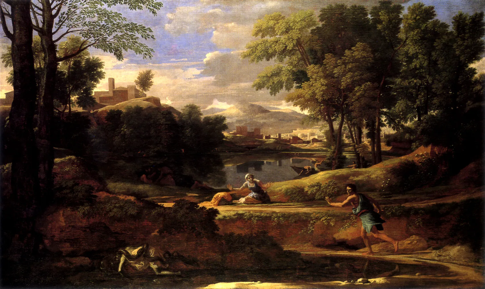 Paisaje con hombre matando una serpiente, de Nicolas Poussin