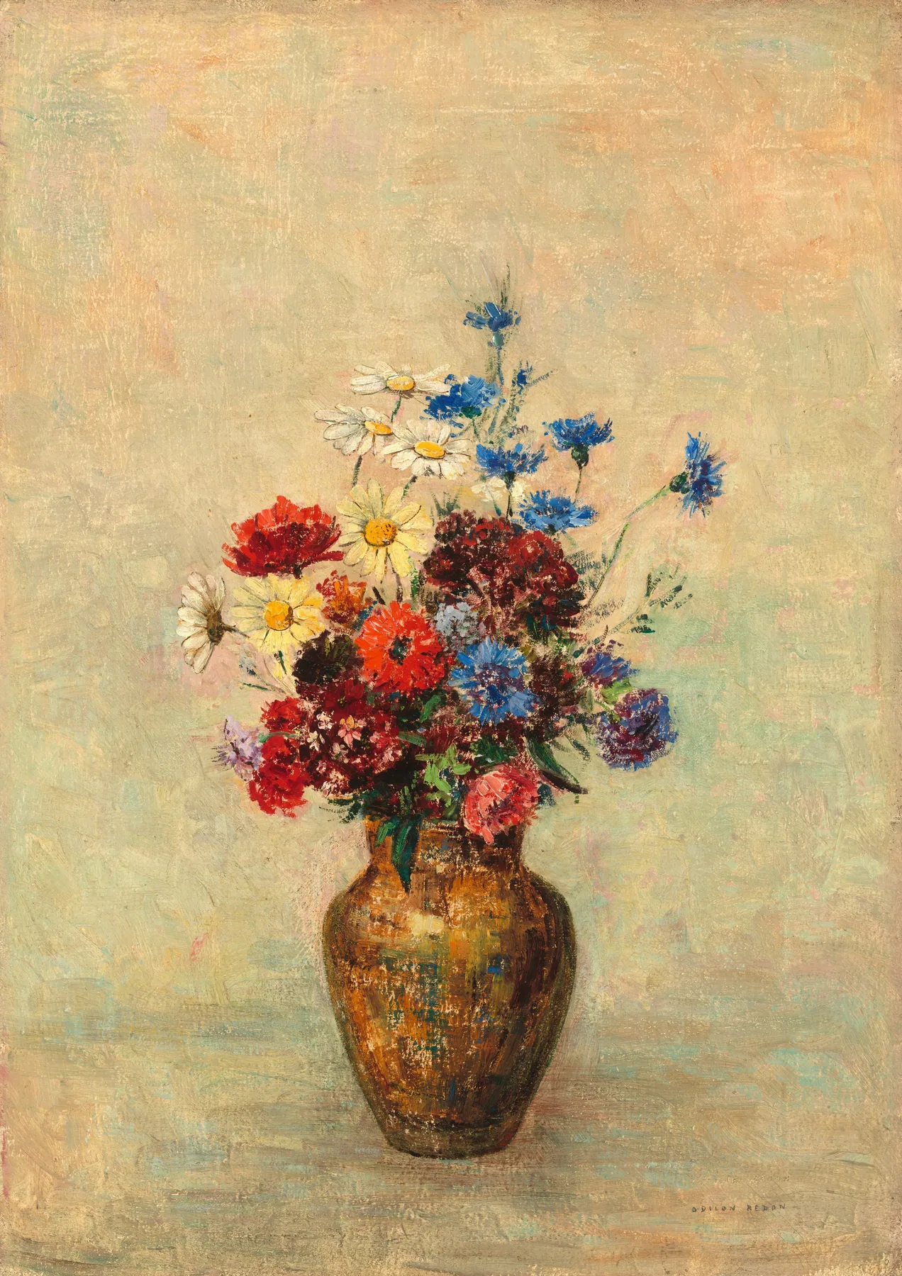 Flores en un jarrón, de Odilon Redon