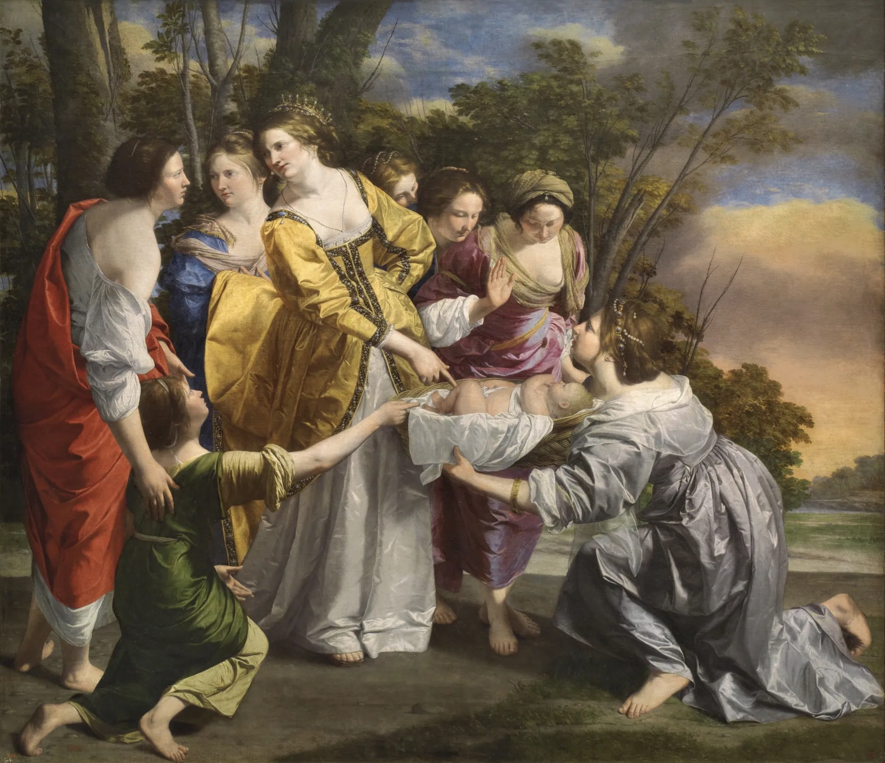 Moisés salvado de las aguas, de Orazio Gentileschi