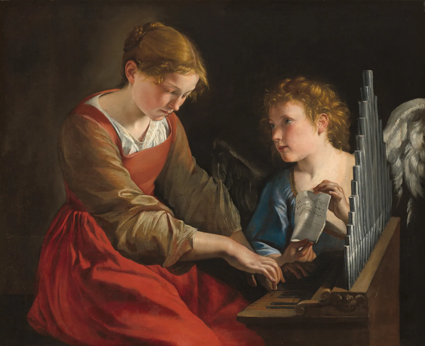 Santa Cecilia y un ángel, de Orazio Gentileschi