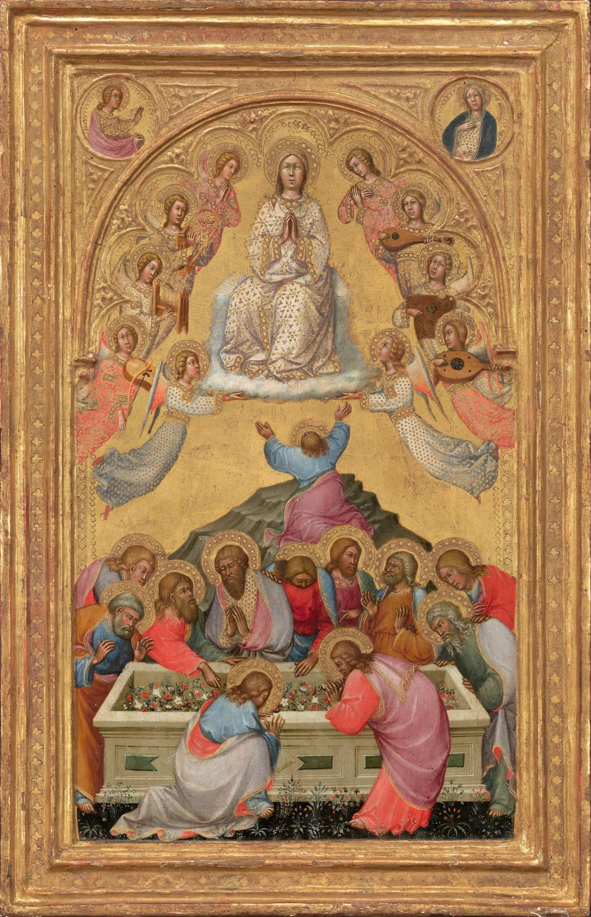 La Asunción de la Virgen con bustos del arcángel Gabriel y la Virgen de la Anunciación, de Paolo di Giovanni Fei